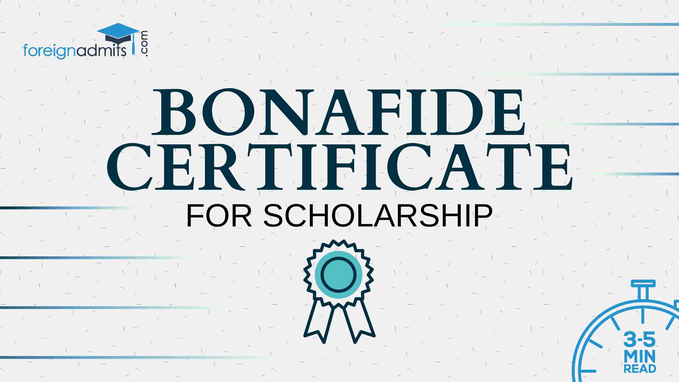 Bonafide Certificate for Scholarship