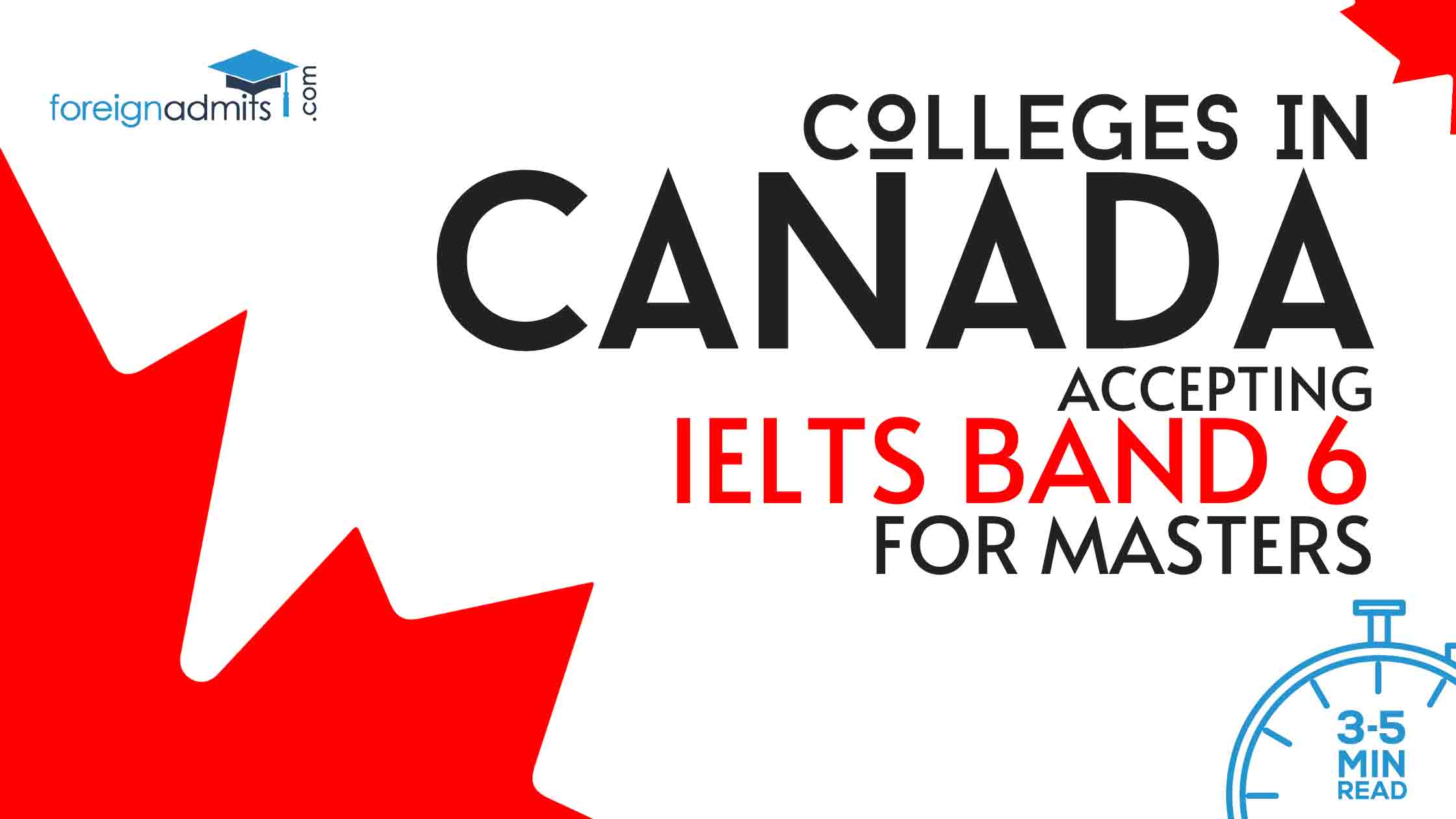Colleges in Canada Accepting IELTS Band 6 for Masters