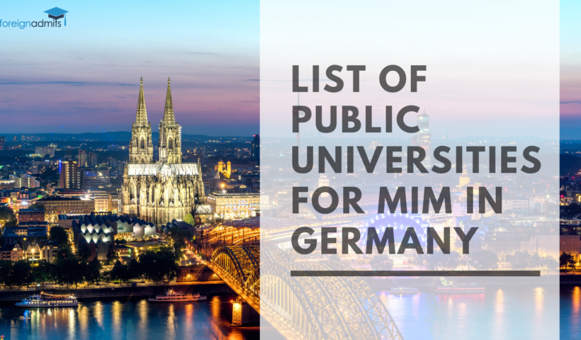 List of public universities for MiM in Germany